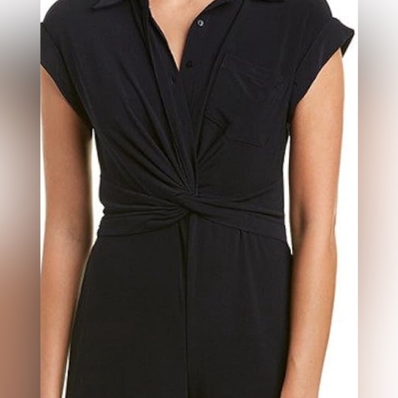 Women’s Short Sleeve Solid Stretch Knit Jumpsuit. - Picture 2 of 8